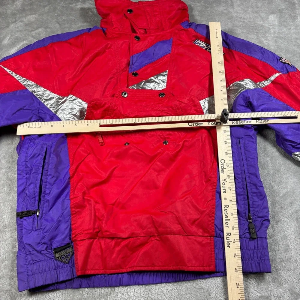 Vintage Spyder Jacket Men Small Red Ski Pullover Quarter Zip Thinsulate 80s Snow - Picture 13 of 14